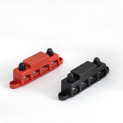 Bloc de distribution d'électricité à courant élevé Barre de bus Cooper Pièces détachées 250a Barre de bus Machine 4*M10 Boucles et vis 3*M4 avec crique