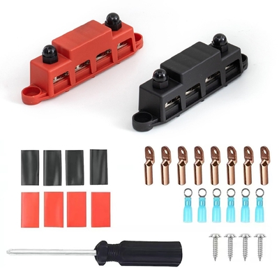 Bloc de distribution d'électricité à courant élevé Barre de bus Cooper Pièces détachées 250a Barre de bus Machine 4*M10 Boucles et vis 3*M4 avec crique