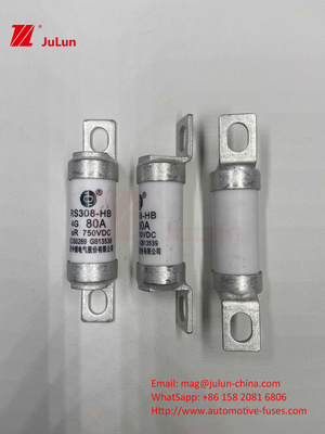 Fuseaux automobiles en céramique à 750 VDC RS308 HB 4G à haute température 10A 20A 25A 30A 40A 50A 63A 80A 100A Fuseau à 750 VDC