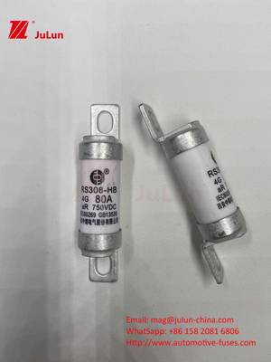 M6 Fuseau EV boulonné 750V 80A10A 30A 50A 750VDC Fuseau EV Hey sont adaptés pour le système de traction EV, conversion de puissance