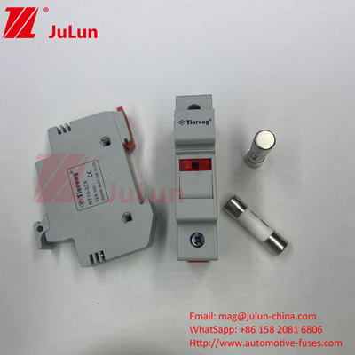 DIN Guide porteuse de fusible DIN Rail porteuse de fusible solaire solaire DC 1000V fusibles photovoltaïques 6A 10A 15A 20A 25A 30A haute V
