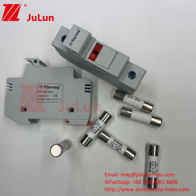 Porteur avec fusible en céramique pour la protection des modules photovoltaïques 15A fusible photovoltaïque solaire 1000V 10*38mm Din Rail fusible solaire