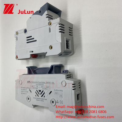 1000V DC Inverteur solaire photovoltaïque Fuses RT18 Série 10x38 3P DIN Rail monté 32A Capacité pour les fusibles 1500V