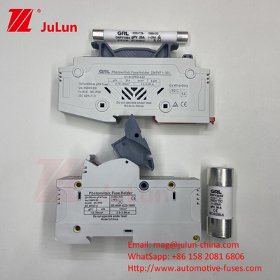 SeanRo Solar PV Din Rail détenteur de fusible pour le raccordement de fusible 10*38mm 1000V 15ampère DC fusible 25A