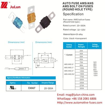 30-200A fusibles de voiture carrés pour la protection du système d'alimentation électrique