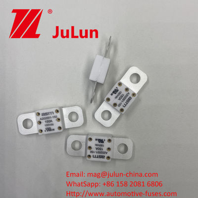 A202001-300A Fuses automobiles en céramique 150VDC avec courant électrique 100A 150A 200A 250A 300A 350A 400A 500A et distance de trou 39 mm