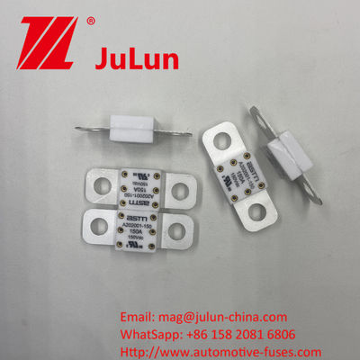 A202001-300A Fuses automobiles en céramique 150VDC avec courant électrique 100A 150A 200A 250A 300A 350A 400A 500A et distance de trou 39 mm