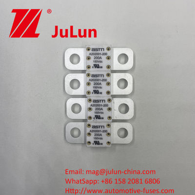 150VDC Voltage nominal Ceramique A202001-500A Fuses automobiles avec une distance de trou de 39 mm Fabriquées en cuivre argent quartz sable et or
