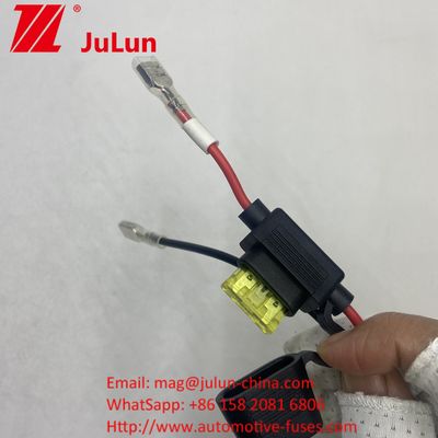 Porteur de fusible 8AWG Lamelle en ligne 30A câble plomb fil Porteur de fusible 8AWG lamelle en ligne câble plomb fil original 50 Amp Plug Style Connecteur d'alimentation à 8mm RING TERMINALS Original 50 Amp Plug Style