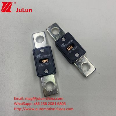 Distance de trou de 51 mm EV320-5X 125A 70VDC Fuses automobiles en céramique avec certification GB/T31465.5-2015 et tension nominale 70VDC