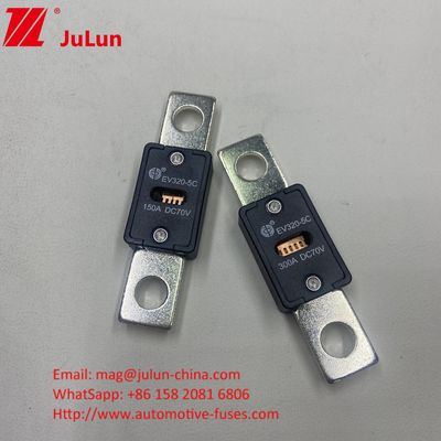 Distance entre les trous de 51 mm EV320*-5X 225A 70VDC Fuses 68*19*10mm 6KA Capacité de rupture pour véhicules de performance