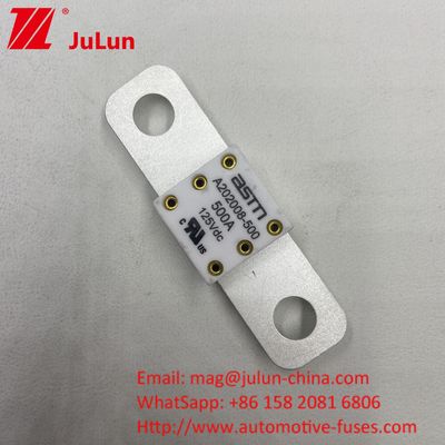 68*17.7*12mm A202008 350A 125VDC EV FUSE Haute capacité de rupture inférieure à 125Vdc Pour optimiser les performances des véhicules électriques