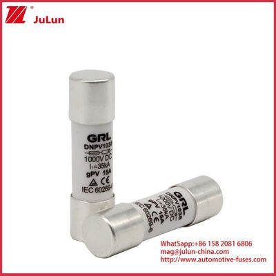 15A 1000VDC Fuse Link Solar GPV DC Fuse 10*38mm 32A Rating pour la protection électrique dans les systèmes photovoltaïques pour une utilisation avec le boîtier de fusible