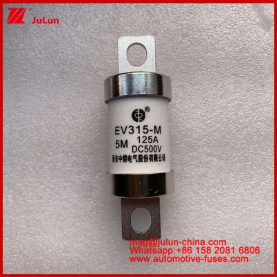 EV315-M 5M 125A HS 500VDC Camion lourd Tubulaire Véhicule électrique Fuse constant de cuivre avec catégorie d'utilisation EV