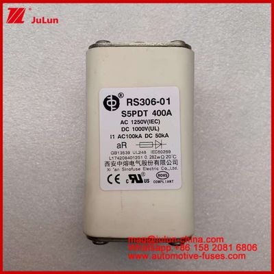 400A AC1250V CEI 100KA DC1000V UL AR Carré céramique Fuses automobiles Protection du circuit pour véhicules électriques et automobiles