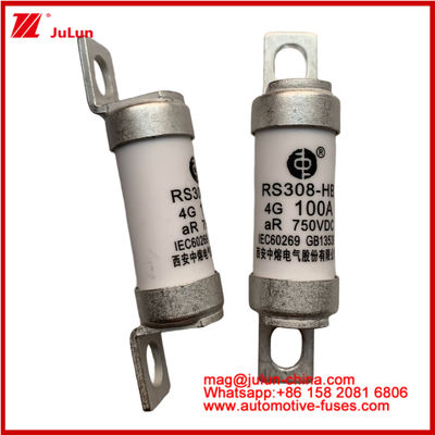 RS308-HB 4G 100A AR 750VDC 50KA Fuseau pour la protection des circuits automobiles Des performances conformes à la conception tubulaire céramique JASO D622