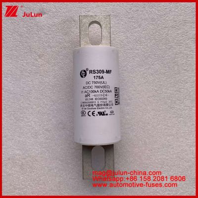RS309-MF 175A 750VDC UL Fuseau céramique tubulaire AR 750VDC/700AC IEC 20KA GB 5-800A pour les véhicules électriques et les systèmes électriques