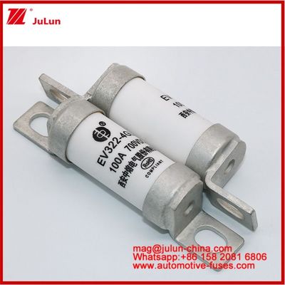 EV322 4GL 100A DC700V EV ou HEV Véhicule électrique Taille compacte Courant nominal élevé Structure boulonnée Fuseau céramique tubulaire
