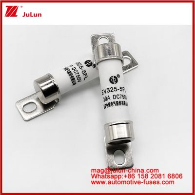 EV325-5FL 30A 750VDC Véhicule électrique à haute puissance de choc mécanique Tubulaire fusible céramique EV ou HEV Structure boulonnée à courant compact Résistant aux vibrations Excellente performance CC