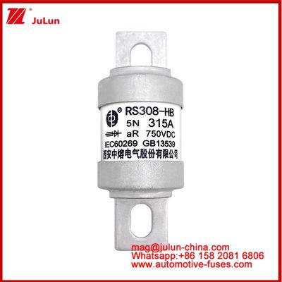 M6 boulonné 5N 315A AR 750VDC-1 Véhicule électrique Fuse Traction Carémique Tubulaire Conversion de puissance Stockage d'énergie Chargeur embarqué