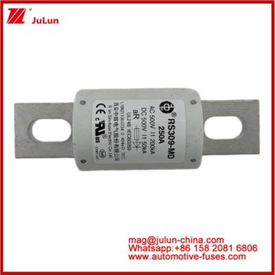 250A 500VAC Ev Fuse RS309-MD-200KA 500VDC 50KA AR Carémique à courant continu Performance Tubulaire Pour automobile