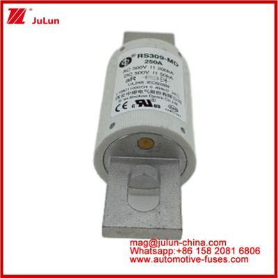 250A 500VAC Ev Fuse RS309-MD-200KA 500VDC 50KA AR Carémique à courant continu Performance Tubulaire Pour automobile