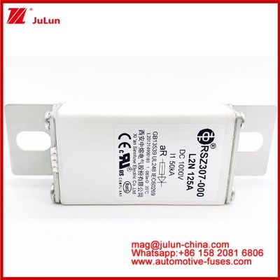 125A DC1000V 50KA AR Carémique Tubulaire RSZ307-000 Fuseau L2N Pour la protection EV/HEV Dans la conception de la monture de boulons automobiles