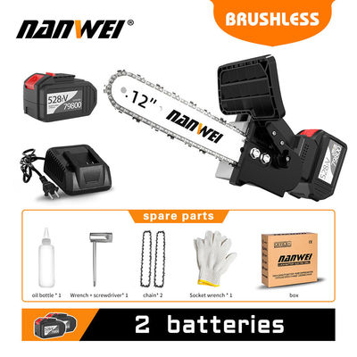 Résistant à l'usure de la maison Diy Jardin Bois outils électriques Chaîne électrique rapide Facile à voir Pouces moteur sans pinceau batterie au lithium 4/ 6 / 8/ 10 / 12 / 16