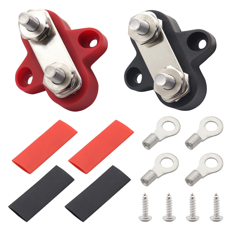 Double type rouge/noir cosse M8/M6 pour la barre omnibus de yacht de voiture du camion rv