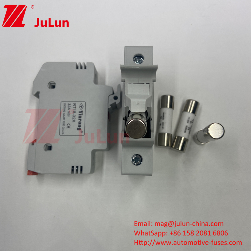 DIN Guide porteuse de fusible DIN Rail porteuse de fusible solaire solaire DC 1000V fusibles photovoltaïques 6A 10A 15A 20A 25A 30A haute V