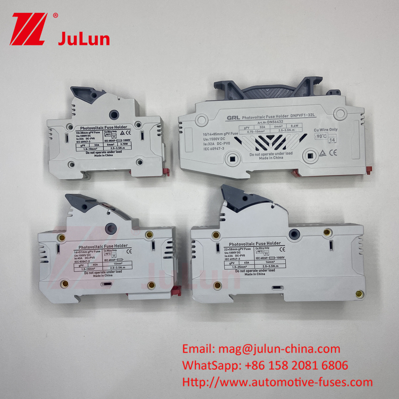 SeanRo Solar PV Din Rail détenteur de fusible pour le raccordement de fusible 10*38mm 1000V 15ampère DC fusible 25A