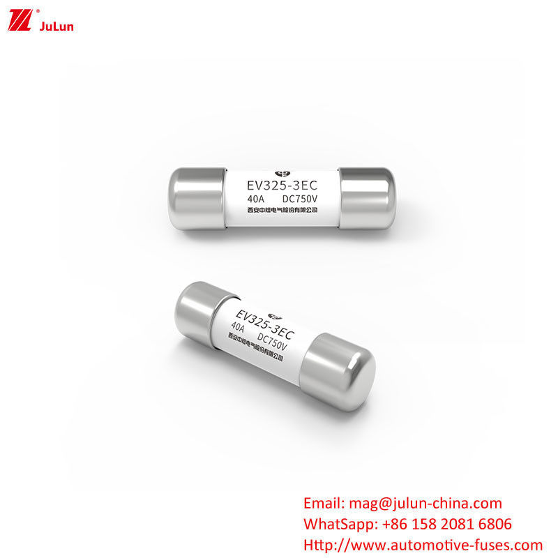EV325-3EC 750V 20KA Fuseau de véhicule électrique 10A-50A Fuseau tubulaire à tête plate
