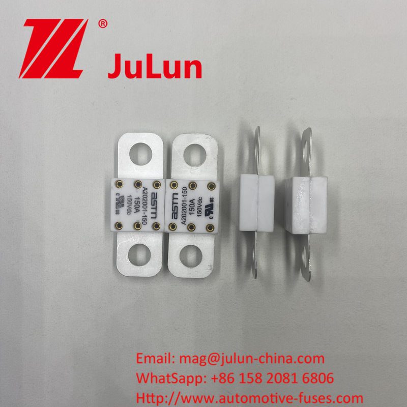 A202001-200A Fuseaux automobiles en céramique ASTM pour les applications à haute tension Capacité de rupture 20KA 100-350A Voltage nominal 150VDC