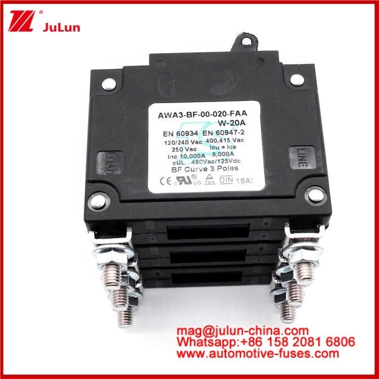 Coupeur de circuit automatique à pôle unique commutateur de surcharge thermique pousser à réinitialiser protecteur thermique