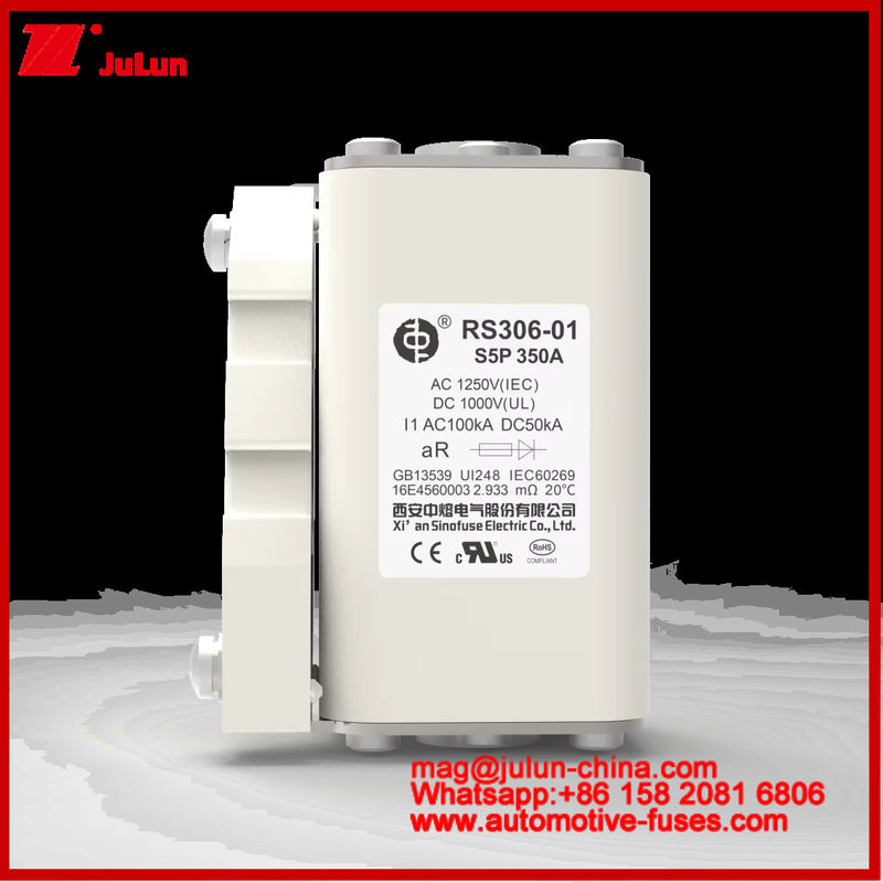 RS306-01-S5P 350A AC1250V DC1000V 50KA Fuseau carémique carré à courant nominal élevé Capacité de rupture de protection contre le court-circuit