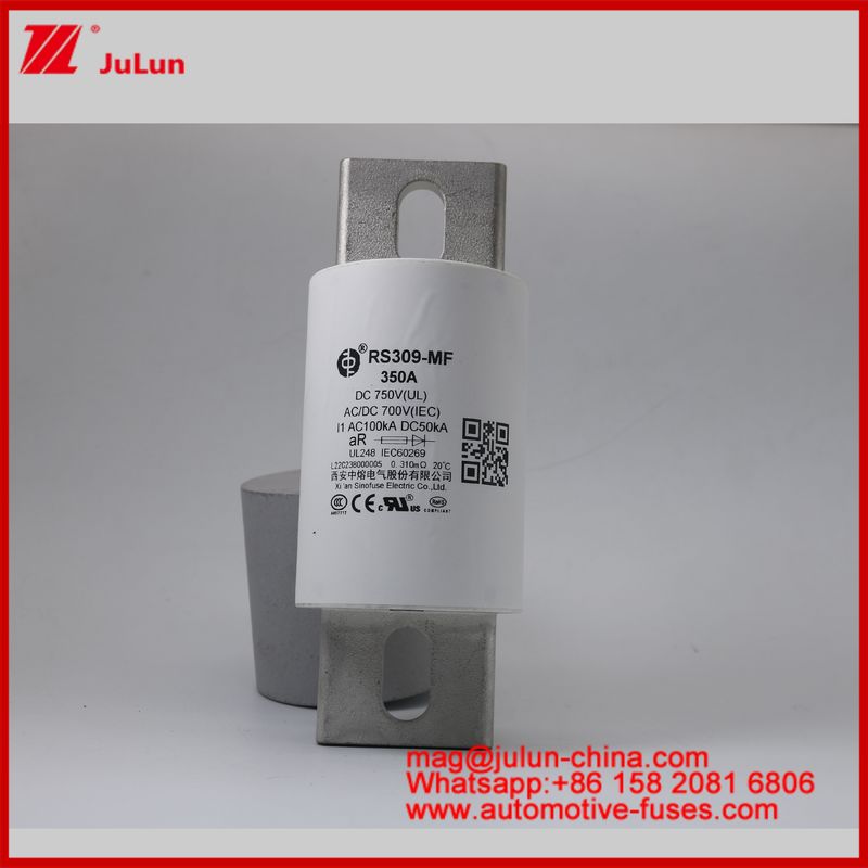 RS309-MF 350A Boulonnage automobile à monture en fermoir en céramique tubulaire FUSE DC700AV DC Spécialement conçu pour la protection des véhicules électriques / électriques