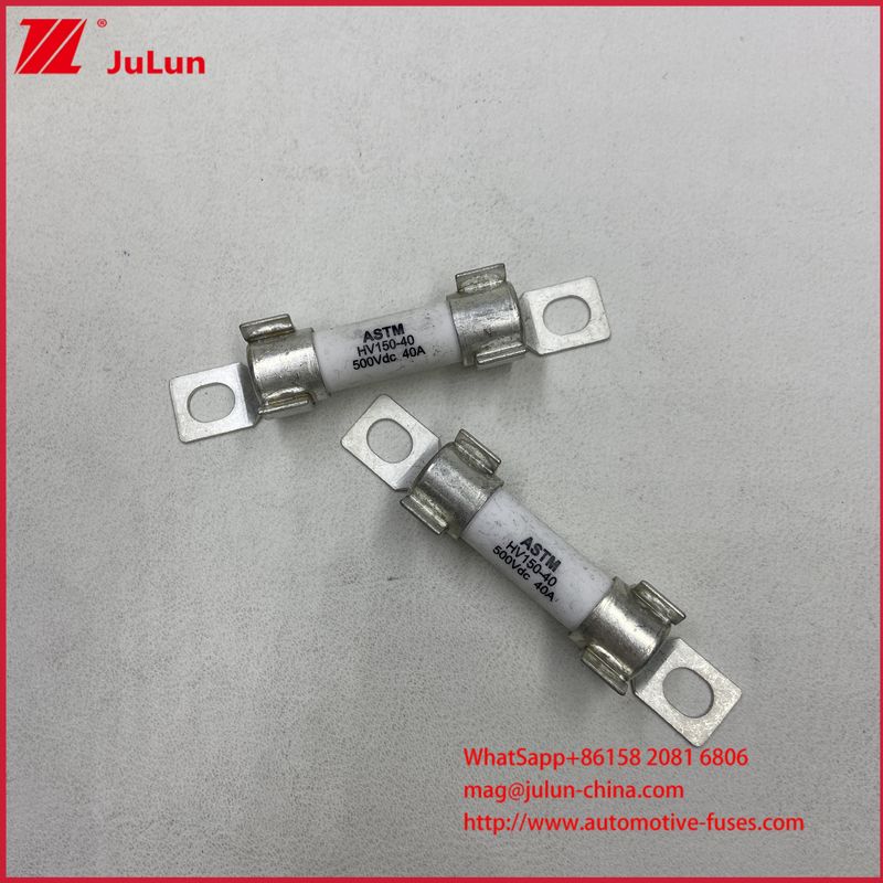 ASTM HV150 Fuseau de véhicule électrique 30A 10A DC500V 20KA Installation de boulons cylindriques en céramique avec une forte capacité de rupture