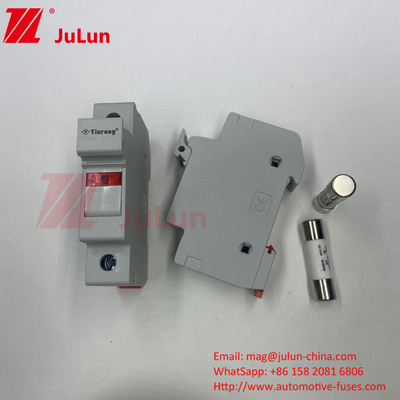 Fuseau solaire photovoltaïque avec porte-fuseau guide DIN pour la protection photovoltaïque RT18-32 15A 20A 32A porte-fuseau avec indica LED