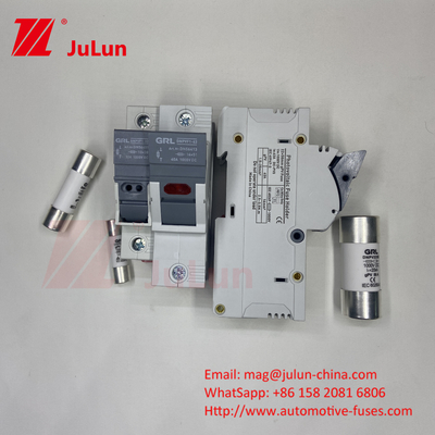 SeanRo Solar PV Din Rail détenteur de fusible pour le raccordement de fusible 10*38mm 1000V 15ampère DC fusible 25A