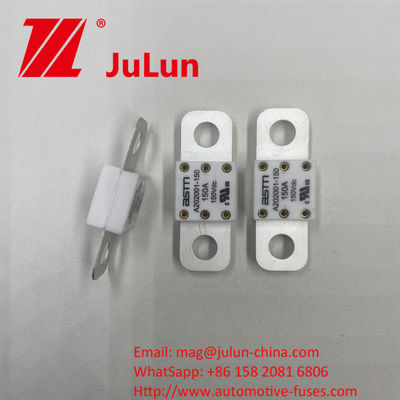 Fuses automobiles en céramique ASTM A202001-200A 150VDC pour le système de traction des véhicules électriques Matériau argenté 20KA Capacité de rupture 16-20KA 400A 500A