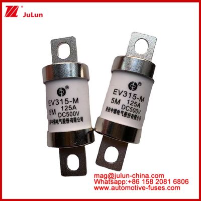 EV315-M 5M 125A HS 500VDC Camion lourd Tubulaire Véhicule électrique Fuse constant de cuivre avec catégorie d'utilisation EV