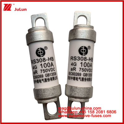 RS308-HB 4G 100A AR 750VDC 50KA Fuseau pour la protection des circuits automobiles Des performances conformes à la conception tubulaire céramique JASO D622