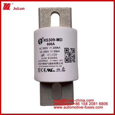 Systèmes de propulsion électrique Fuses automobiles céramiques RS309-MD 600A 500VAC 200KA 500VDC 50KA AR Véhicules électriques tubulaires 30-800A