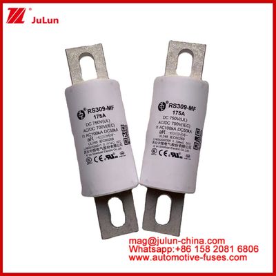 RS309-MF 175A 750VDC UL Fuseau céramique tubulaire AR 750VDC/700AC IEC 20KA GB 5-800A pour les véhicules électriques et les systèmes électriques