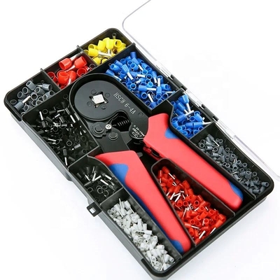 Petites pinces à pincer manuelles avec différents types de bornes 1200pcs ménage électrique isolée mini fil de ferrule tubulaire terminal pincer kit