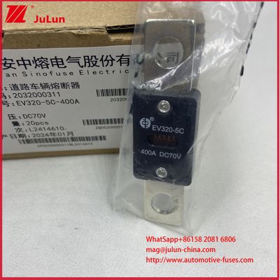 EV320-5C 5X -400A 175A DC70V Fusible pour véhicule électrique, méthode de montage M8 conforme aux normes ISO8820-5 et GB/T31465.5-2015